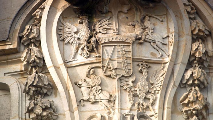 Dresden, Hofkirche, Wappen, Detail