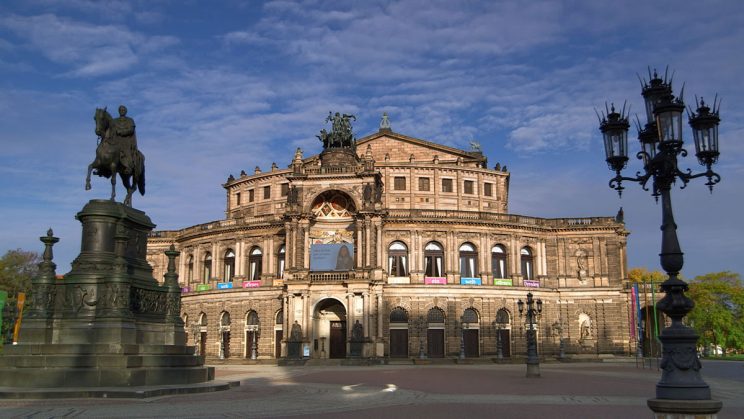 Dresden, Reiterdenkmal und Semperoper